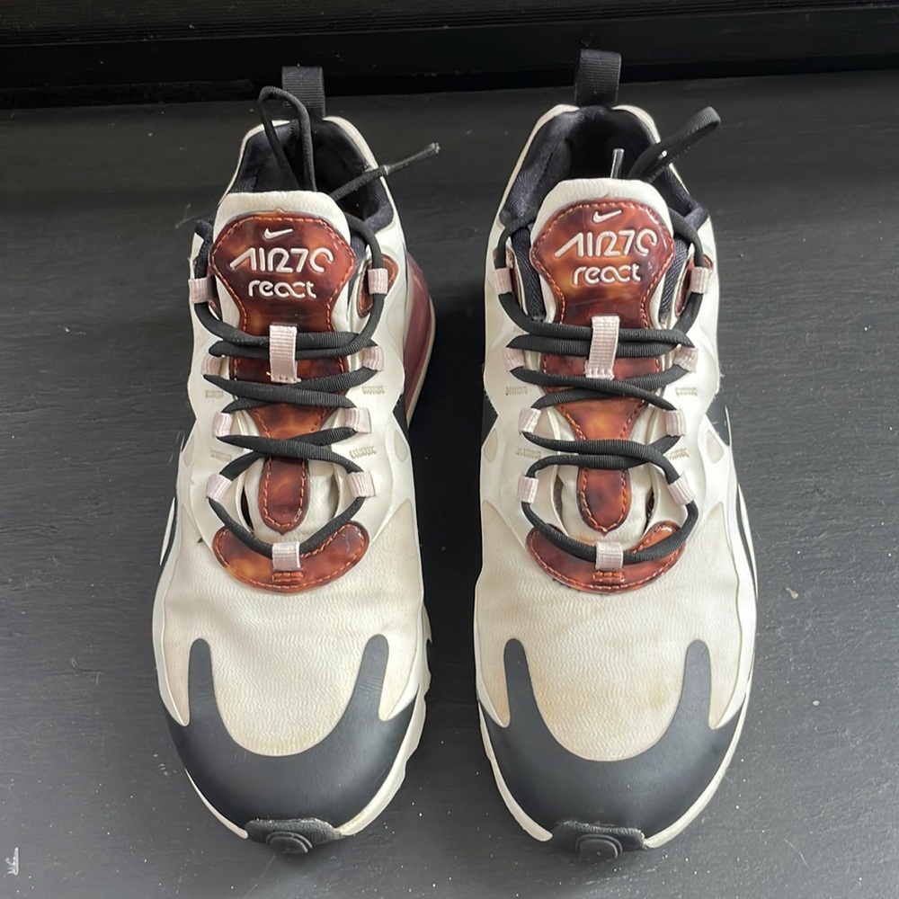 Nike Air Max 270 React Low Top Womens Casual Shoe White Rose CU4752-100 Size 8.5